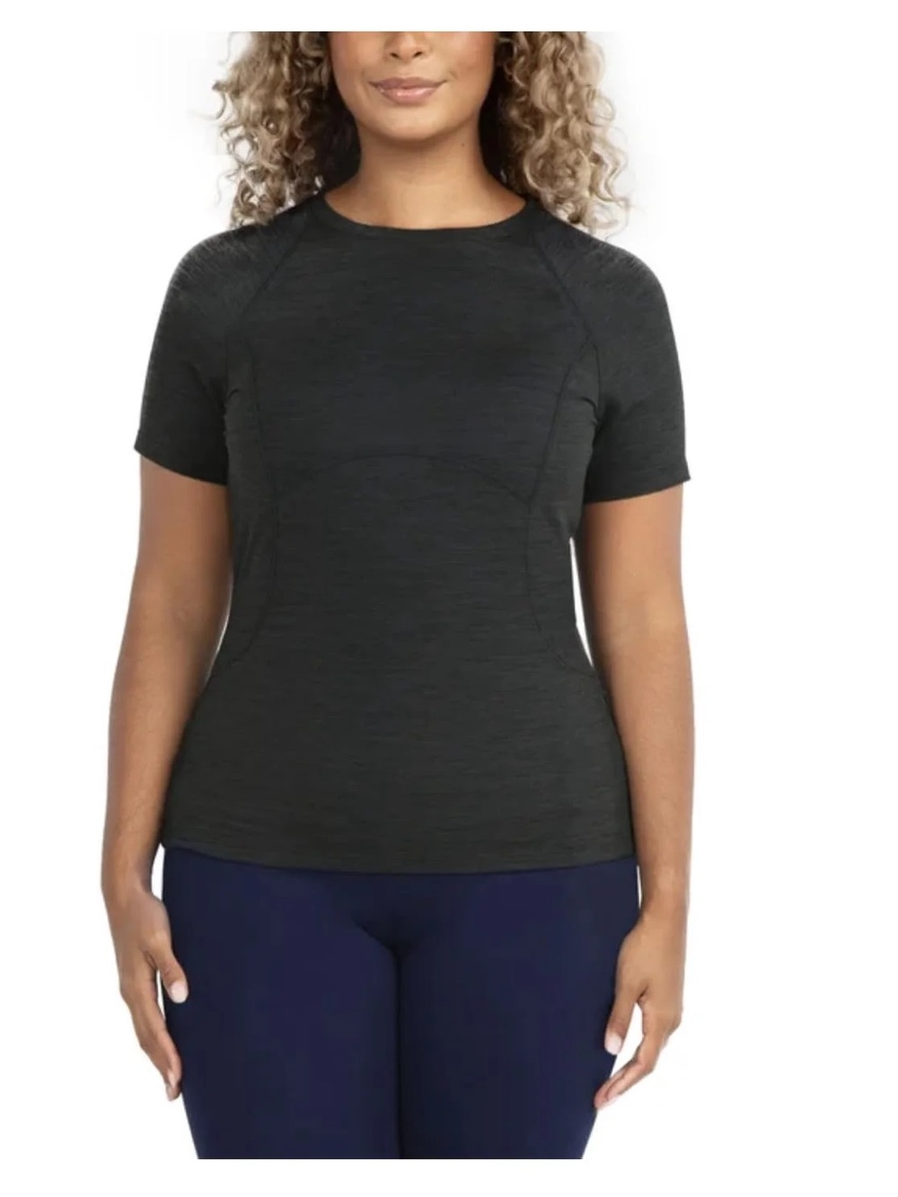 Spyder Active Women’s Large Black Athletic Shirt Hidden Zip Pocket